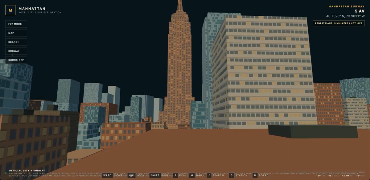 A voxel-based Manhattan generated with GPT-5.6 Sol